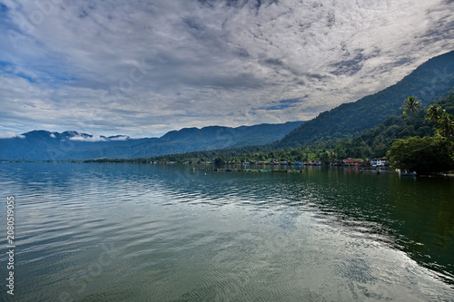 Volcanic lake landscape in Indonesia
