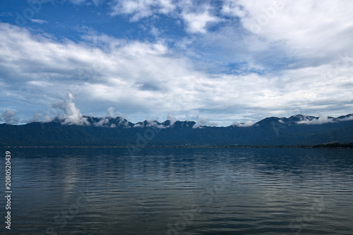 Volcanic lake landscape in Indonesia