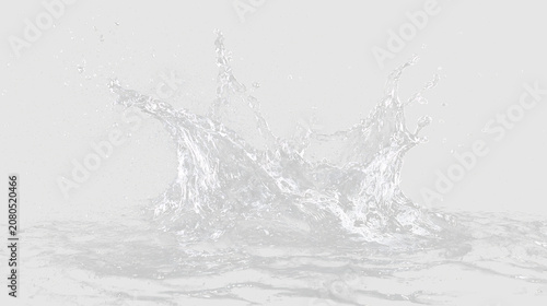 Fotografi Water splash created by an object hitting the surface on a transparent backgroun