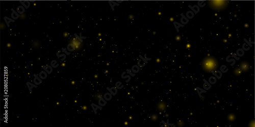 Fotografía Magical golden sparkle overlay shines with elegant floating glitter particles