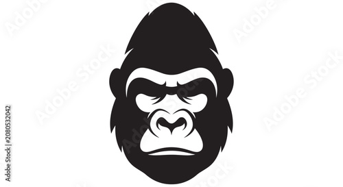 Canvas Print Gorilla head silhouette against a white background bold graphic design