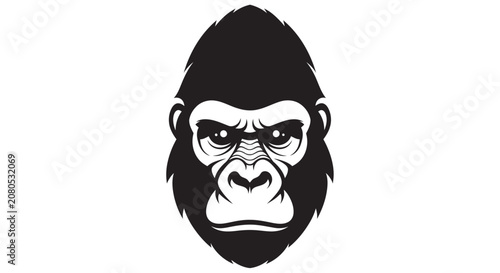 Photography Gorilla Head Silhouette Against White Background Bold Graphic Design ape