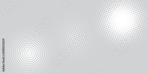 Abstract Gray Halftone Dot Background With Circular And Square Gradient Patterns For Design