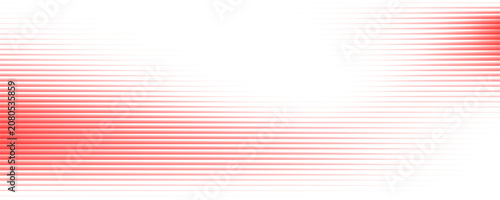 Modern abstract background featuring smooth horizontal red motion lines with a soft gradient blur, creating a dynamic wave effect on a clean white background.