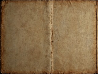 Open vintage blank book pages with weathered aged texture for historical background design