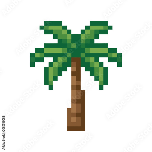 Pixel art of a palm tree.