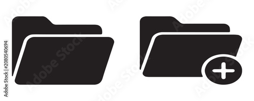 Modern Folder Icon Isolated on Transparent Background for File Management, Office and Digital Storage