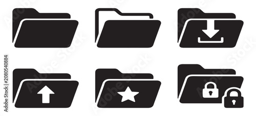 Modern Folder Icon Isolated on Transparent Background for File Management, Office and Digital Storage