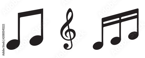 Modern Musical Notes Icon Isolated on Transparent Background for Music, Audio and Entertainment Design