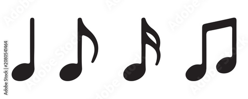 Simple Musical Notes Symbol Representing Melody, Sound, Rhythm and Music Performance