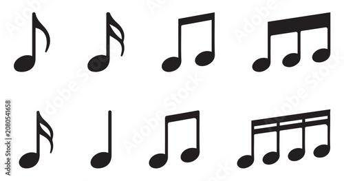 Minimal Music Notes Illustration for Audio Applications, Media Players and Creative Projects