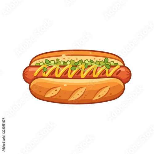Quadro su tela Delicious hot dog with toppings.