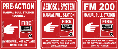 Fire safety installation signage for a print-ready file.
