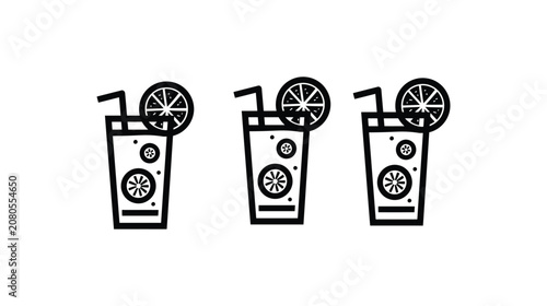 Cocktail icon vector illustration of refreshing drinks