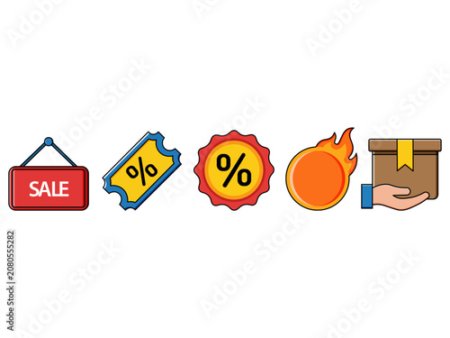 Retail and eCommerce Sale Vector Icon Set