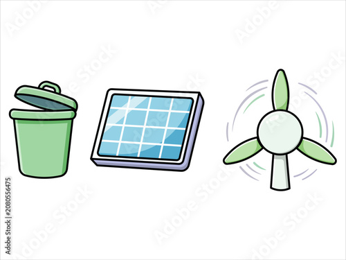 Green Energy and Sustainability Icon Set Vector