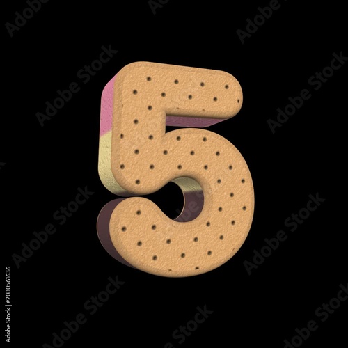 Ice Cream Sandwich Triple Flavor Number 5 Loop on Alpha Background