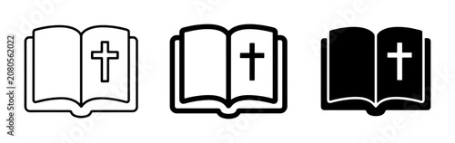Canvastavla Bible Icons, Holy Book Symbols, Christian Faith Vector Graphics