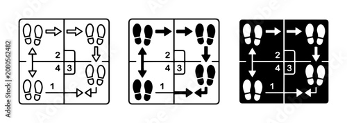 Фотография Dance Footwork Diagrams, Ballroom Steps, Movement Patterns, 3 Styles