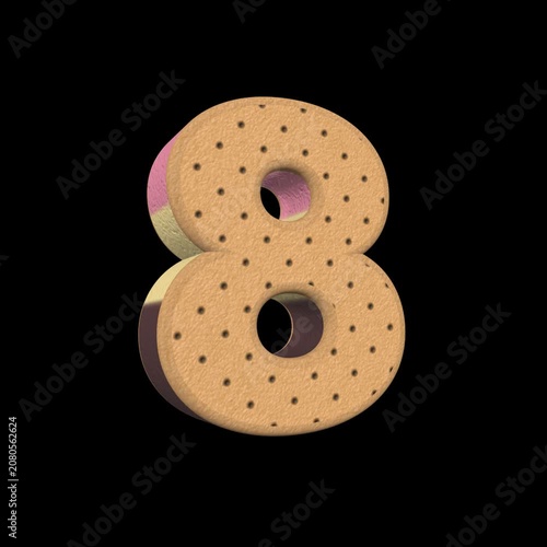 Ice Cream Sandwich Triple Flavor Number 8 Loop on Alpha Background