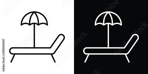 Photos Beach chair with umbrella icon