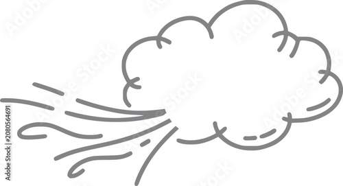 Foto Simple line of wind blowing against a cloud