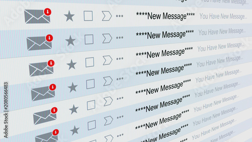 Obraz na plátně New emails inbox unopened notification screen display