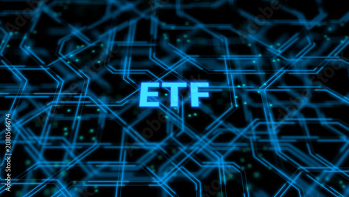 Cuadro en lienzo Global etf investment portfolio strategy with digital asset trading, equity fund