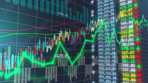 фотографія Stock financial statistic graph analysis