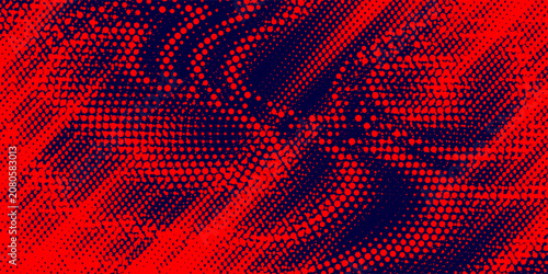 Abstract halftone background. Red halftone on navy background very useful for banner circle watercolor neutral