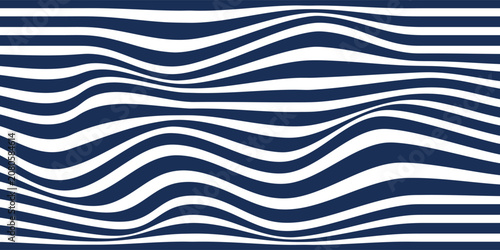 Fotografía Seamless lines geometric pattern with optical illusion, abstract op art minimal vector background with parallel stripes, lined design for wallpaper or website