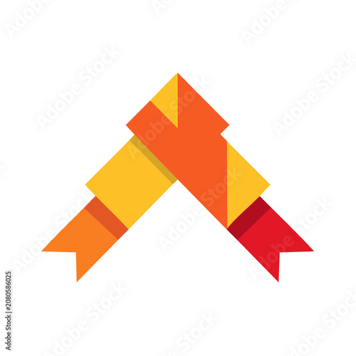 Abstract geometric mountain vector design