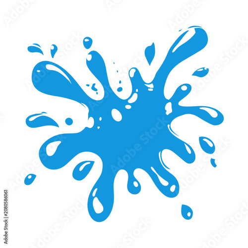 Blue water splash vector illustration