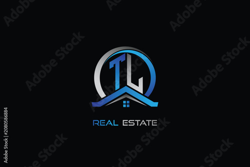 TL real estate letters logo design for construction or house. TL real estate letters logo Vector design