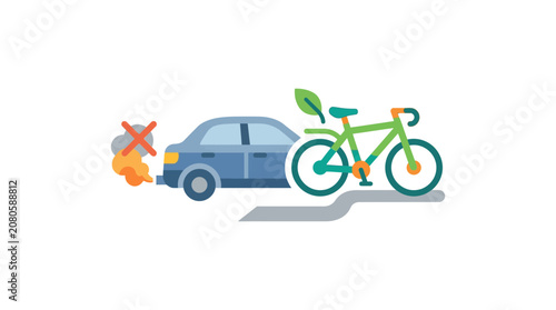 Eco-Friendly Transportation Concept Illustration