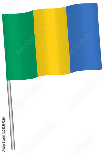 flag of Gabon waving icon vector illustration