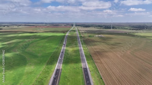 Aerial view of Route 66 in New Mexico, USA