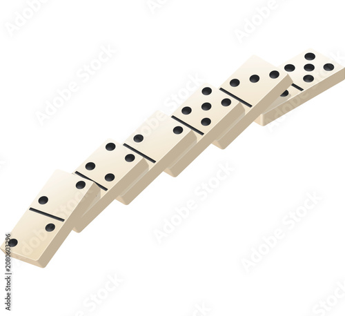 Isometric fallen domino effect reaction