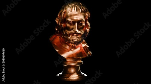 Marble Bust of Portrait of Euripedes Museum Style Render
