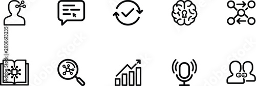 Business icons, management symbols, workflow signs, productivity graphics, 10 icons