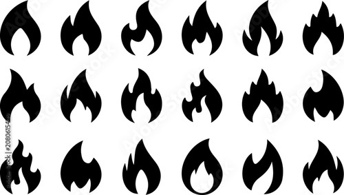 Obraz na plátne set of fire flames