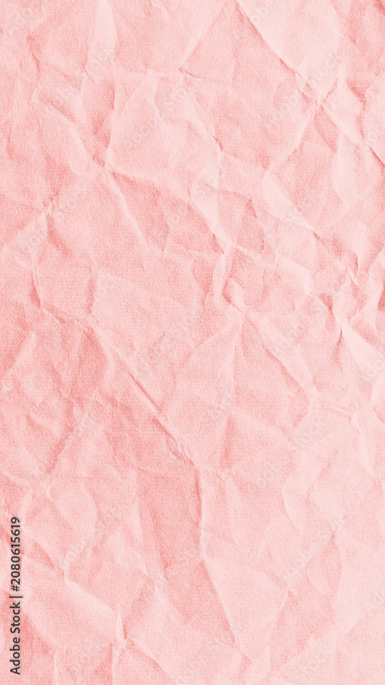 Fototapeta premium Textured pink crumpled paper wallpaper for mobile