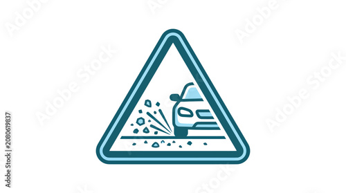 Warning sign for road work ahead.