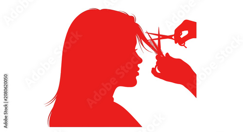Woman Getting Her Hair Cut.