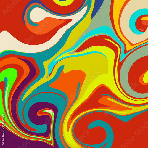 Abstract Liquid Marble Swirl Background with Vibrant Colors