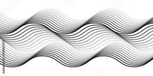 Fotografía Dotted wave line background