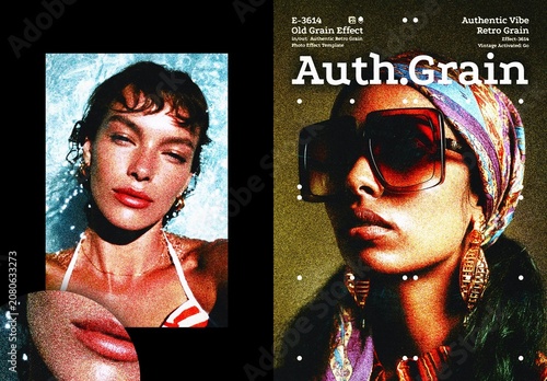 Vertical Authentic Grain Photo Effect For Poster And Print Design