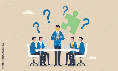 Tablou pe pânză Control teams together way solve problem and conflict concept, businessman hand