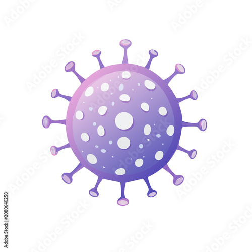 Purple Coronavirus Particle Vector Illustration