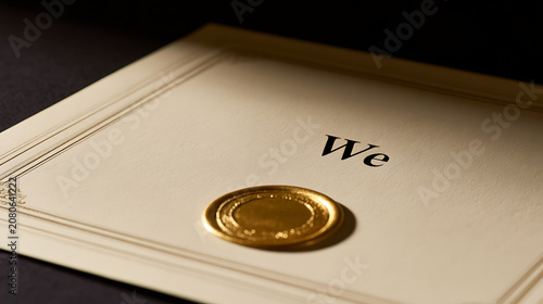 A close-up view of an antique document featuring the word 